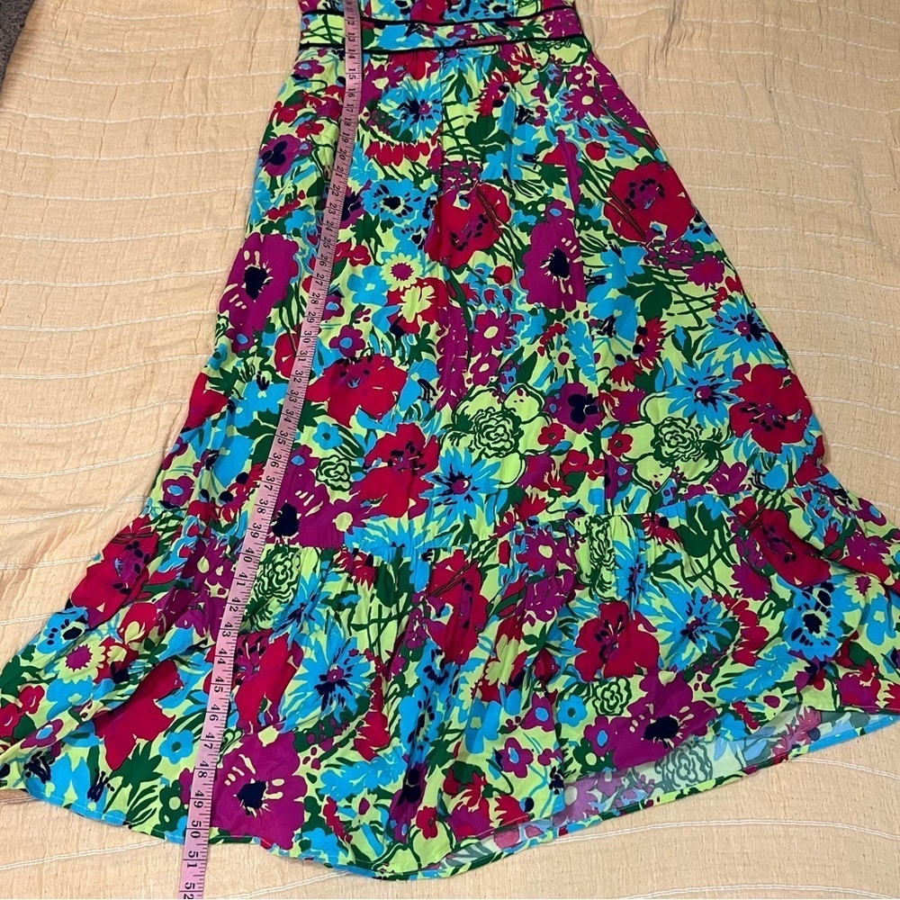 Modcloth 'Eyes On You' Maxi Dress Multicolor Floral Flutter Sleeve Size Medium - Picture 6 of 11